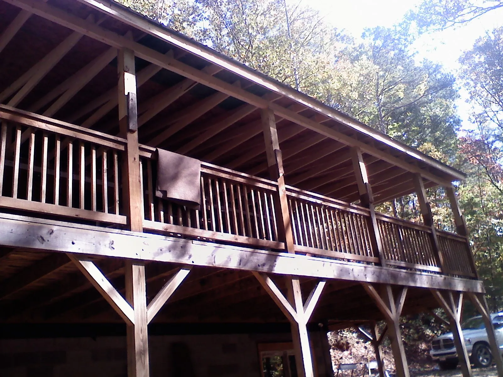 Timber framing under a new elevated porch and deck — Roof Leak Repair in Moville by Roofing Brothers